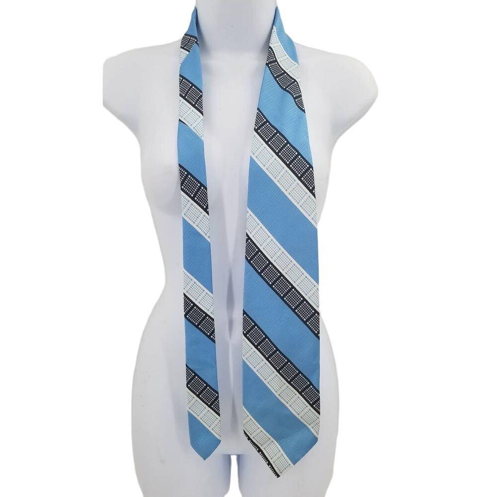Vintage Beau Brummell blue on blue striped Men's Neck Tie Necktie Multicolor 60s